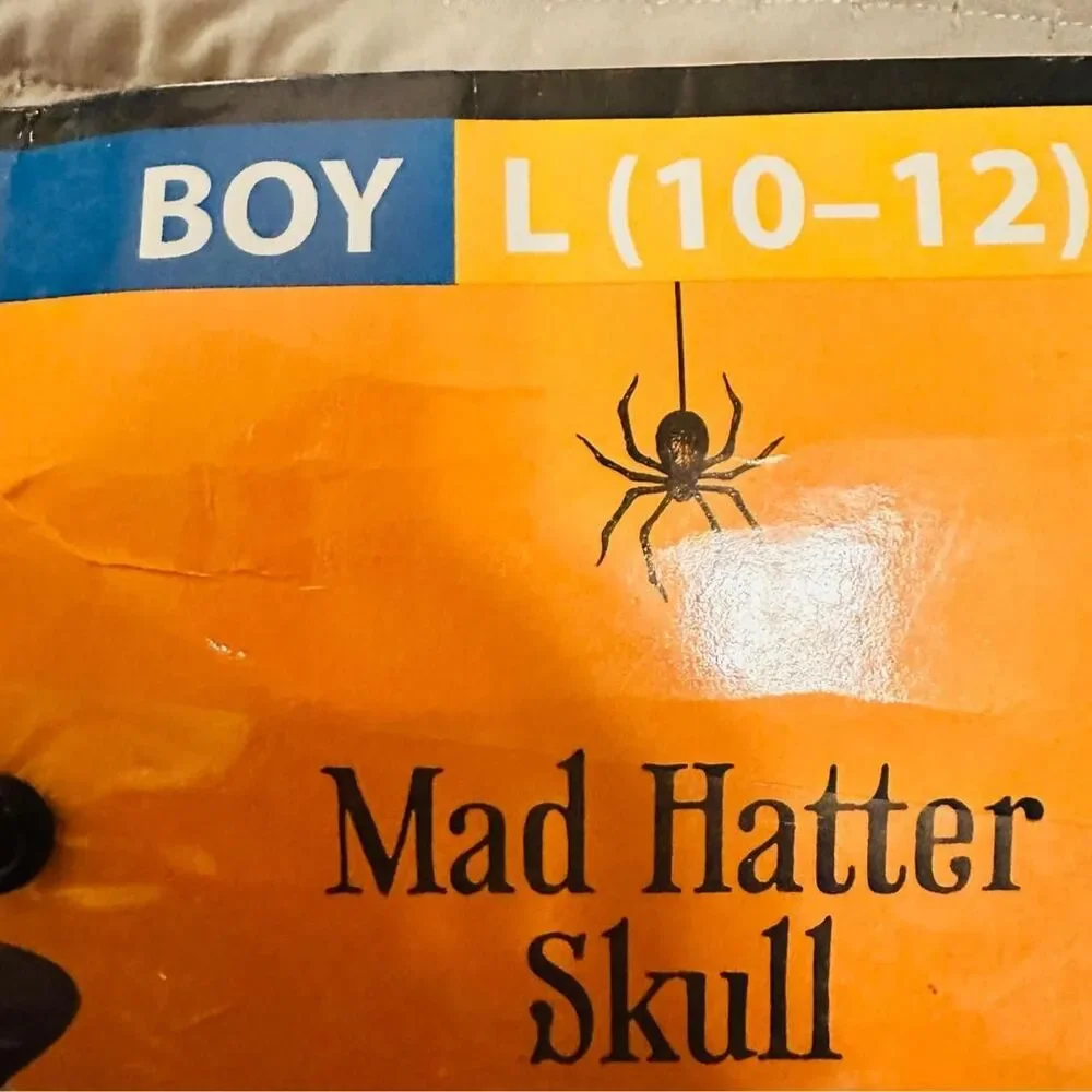 Mad Hatter Skull Unisex Child Large 10-12 Halloween Costume